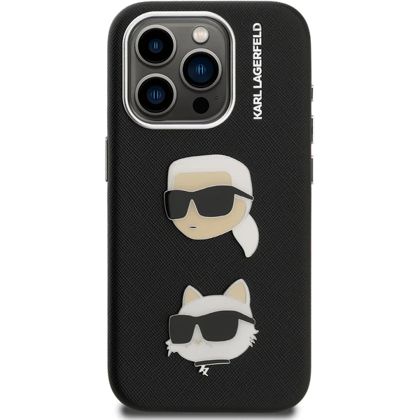 Karl Lagerfeld Grained PU K&CH Heads kryt iPhone 15 Pro černý - Pouzdra - Obrázek d76564d1f51e4400b7e864ef4417ff16