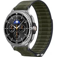 Spigen Fabric Band řemínek (hook-and-loop) Samsung Galaxy Watch8 46/44/40mm zelený - Řemínky
