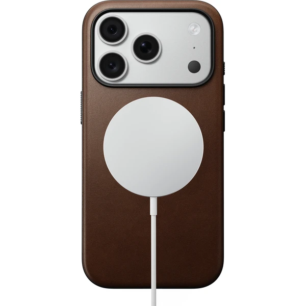 Nomad Modern Leather MagSafe kožený kryt iPhone 17 Pro/18 Pro Brown - Pouzdra - Obrázek d77030ae91b54a44b92e818ea7d575bc