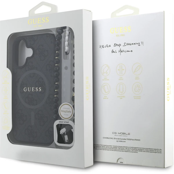 Guess PU Leather 4G Colored Ring Strap MagSafe kryt iPhone 16 černý - Pouzdra - Obrázek d7f9a1a1ac884751bff25a2012145f8a