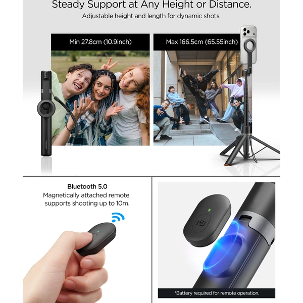 Spigen MagSafe Tripod Selfie tyč černá - Držáky - Obrázek d82836c566fe4efb8ebc69bef4a3a375