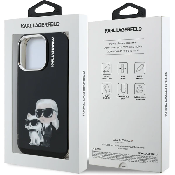 Karl Lagerfeld IML Aquarelle Karl and Choupette kryt iPhone 15 Pro černý - Pouzdra - Obrázek d869a3fa2ad54946a8c8a75b270774d9