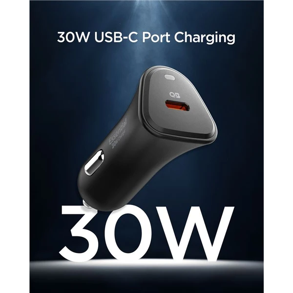 Spigen Essential 30W USB-C nabíječka do auta (EV301) černá - Nabíječky - Obrázek d874ac09d2de4aad9999607f3cc47290