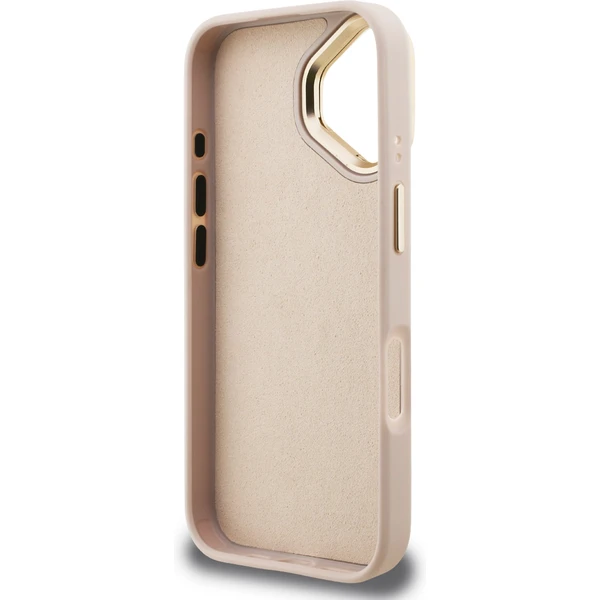 Guess PU 4G Metal Logo Stand Camera Frame kryt iPhone 16 růžový - Pouzdra - Obrázek d886bb046c6a4ef093799a85536027a6