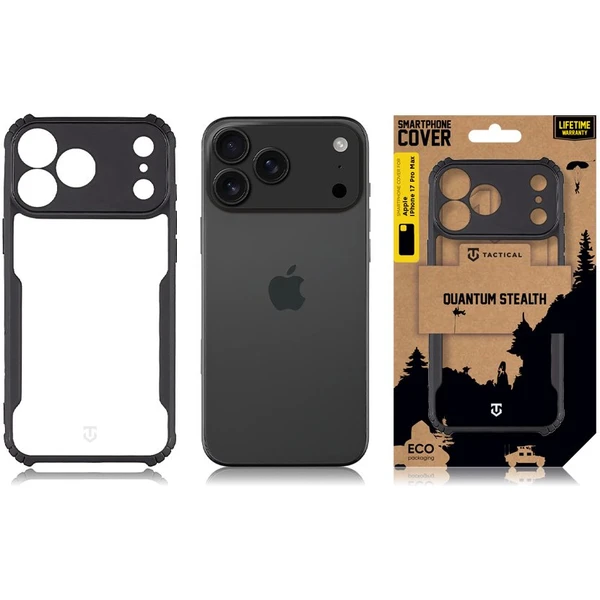 Tactical Quantum Stealth kryt Apple iPhone 17 Pro Max čirý/černý - Pouzdra - Obrázek d8a28773621c4898b681d9110577717a