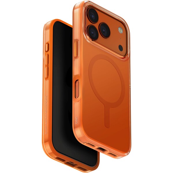 UNIQ MagClick Clario MagSafe kryt iPhone 17 Pro Volt Orange