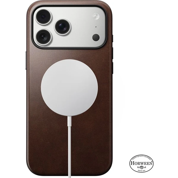 Nomad Modern Leather Case (Horween) MagSafe kožený kryt iPhone 17 Pro Max Rustic Brown - Pouzdra - Obrázek d8c37974d8ee4be8b6777366cea768e6