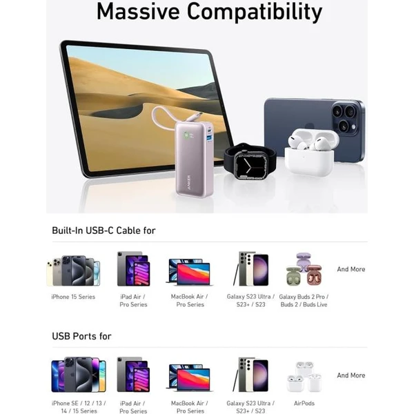 Anker 545 powerbanka 10000mAh, 30W s kabelem USB-C zelená - Powerbanky - Obrázek d8df27bbbd4746b3a144fcfb19dc4546
