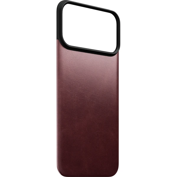 Nomad Magnetic Leather Back (Horween) MagSafe kožený kryt iPhone 17 Pro Max/18 Pro Max Burgundy - Pouzdra - Obrázek d8fdf1c80ed341a5920dca4ba66057ad
