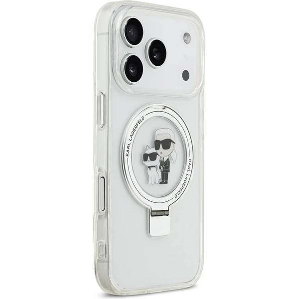 Karl Lagerfeld Ringstand Karl and Choupette MagSafe kryt iPhone 17 Pro bílý - Pouzdra - Obrázek d94ef5e7905c4a81b0215563ab46605f
