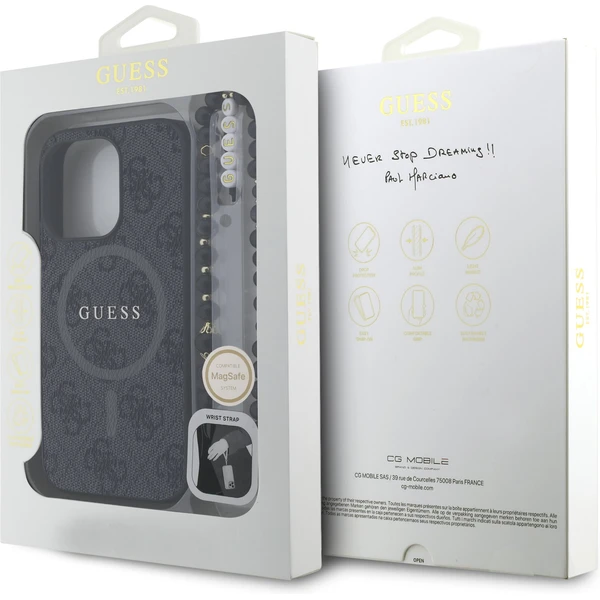 Guess PU Leather 4G Colored Ring Strap MagSafe kryt iPhone 15 Pro černý - Pouzdra - Obrázek d95a1d2be1264f50991b6e4fa111e3e4