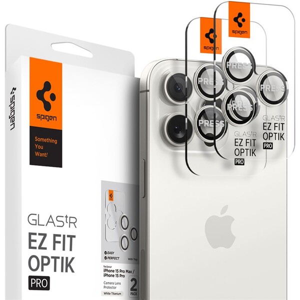Spigen Glass tR EZ Fit Optik Pro skla iPhone 17-14 Pro/17-14 Pro Max white titan