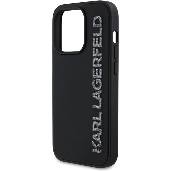 Karl Lagerfeld 3D Rubber Glitter Logo kryt iPhone 14 Pro černý - Pouzdra - Obrázek d9b56919d38d4622b7f94ca526830ca4