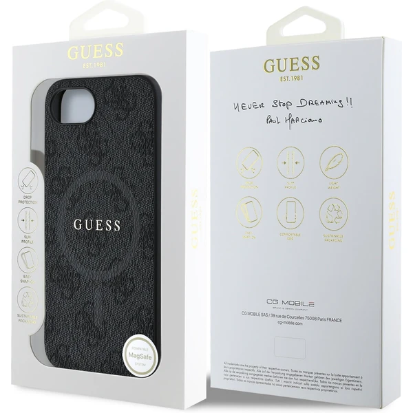 Guess PU Leather 4G Colored Ring MagSafe kryt iPhone 17e/16e černý - Pouzdra - Obrázek d9b9263b4d96410f937e334f2d1163d4
