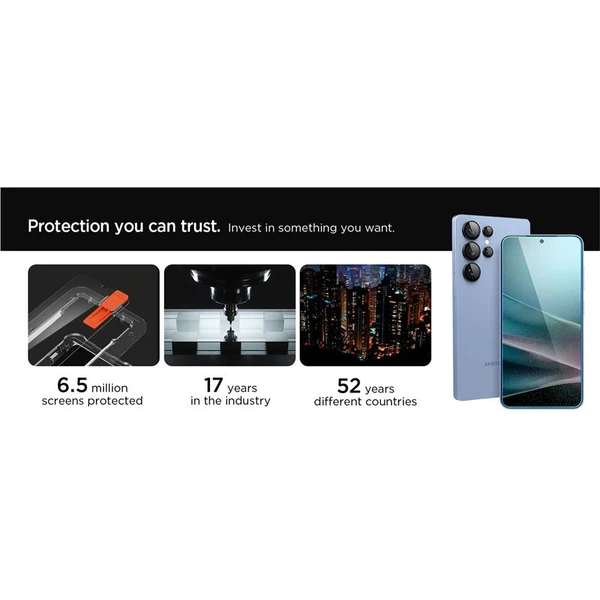 Spigen Glass tR EZ Fit Optik Pro HD skla na fotoaparát Samsung Galaxy S25+ černá (2 ks) - Ochranné folie a skla - Obrázek d9e5d53e2e4e4f069024474fe278ed60