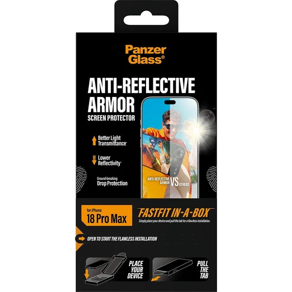 PanzerGlass Anti-Reflective Armor sklo Apple iPhone 18 Pro Max s bezprašným instalačním boxem - Ochranné folie a skla - Obrázek d_01ce1c08dbaf44febca31d684709fe5f