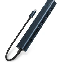 Spello USB-C Hub Slim 7v1, 100W USB-C PD, 3× USB-A, HDMI, slot na SD/TF kartu, temně inkoustový - USB huby