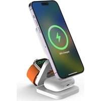 Cubenest EQ310 Qi2 3in1 skládací bezdrátová magnetická nabíječka bílá - Nabíječky