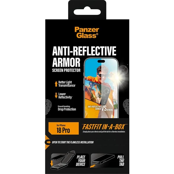 PanzerGlass Anti-Reflective Armor sklo Apple iPhone 18 Pro s bezprašným instalačním boxem - Ochranné folie a skla - Obrázek d_092b15acca5f4ab0ab8aac80d188ccd3
