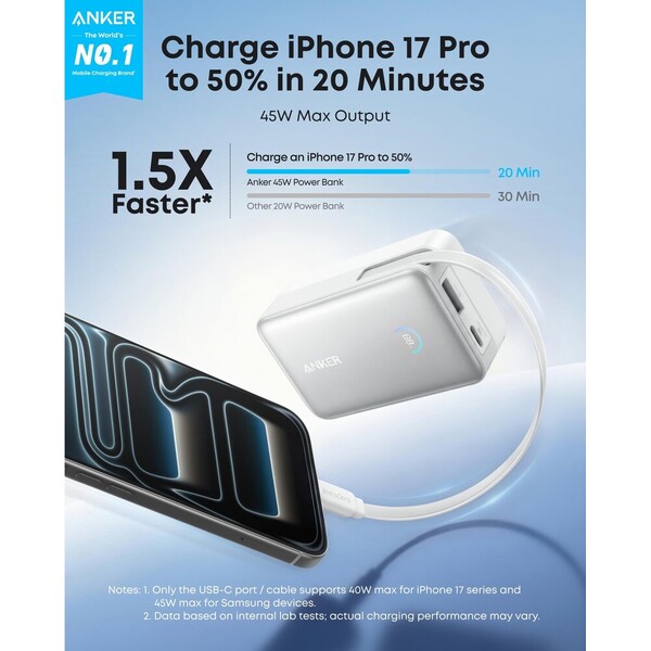 Anker Nano MagSafe powerbanka (10000mAh) 45W bílá - Powerbanky - Obrázek d_0cd2f320033e4f468f135f1d2d968213