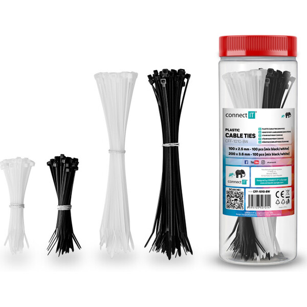 Connect IT ZipTie CFF-1010-BW