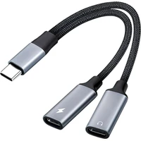 PremiumCord USB-C redukce 2-in-1 pro audio sluchátka a současné nabíjení 12,5cm - Kabely a redukce
