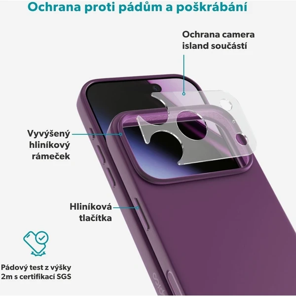 Epico Silicone Pro Mag+ MagSafe/Qi2 silikonový kryt iPhone 17 Pro/18 Pro tmavě fialový - Pouzdra - Obrázek d_10151e35a8c04ec7adfae130a6e416dc