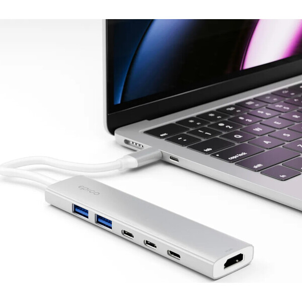 Epico UltraHub 6in1 Slim Alu USB-C Hub EH20 stříbrný - USB huby - Obrázek d_131c037062174e09a4d1427dc3a2e96a