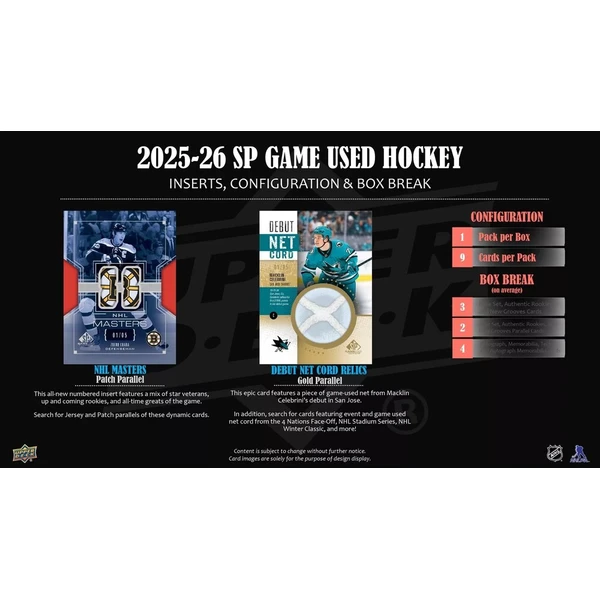 Hokejové karty 2025-26 Upper Deck SP Game Used Hockey Hobby Box - Hokejové karty - Obrázek d_151126998f454a32bee3afb95e591d0d