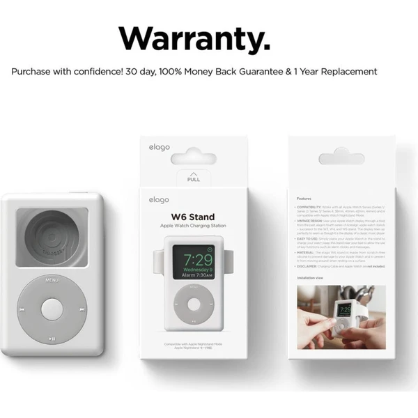 ELAGO W6 Retro iPod stojánek pro Apple Watch bílý/šedý - Stojánky - Obrázek d_178b85fe386b4c96a00c5155ca15cf76