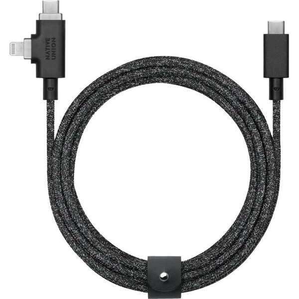 Native Union Belt Cable Duo Pro USB-C/USB-C/Lightning kabel 2,4m, 240W cosmos