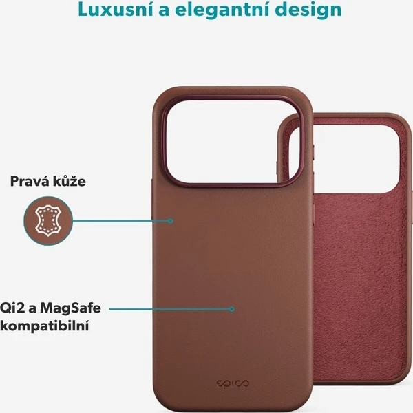 Epico Leather Pro Mag+ MagSafe/Qi2 kožený kryt iPhone 17 Pro Max/18 Pro Max hnědý - Pouzdra - Obrázek d_17d800dcdc0948c0a6d7bea2a8694809