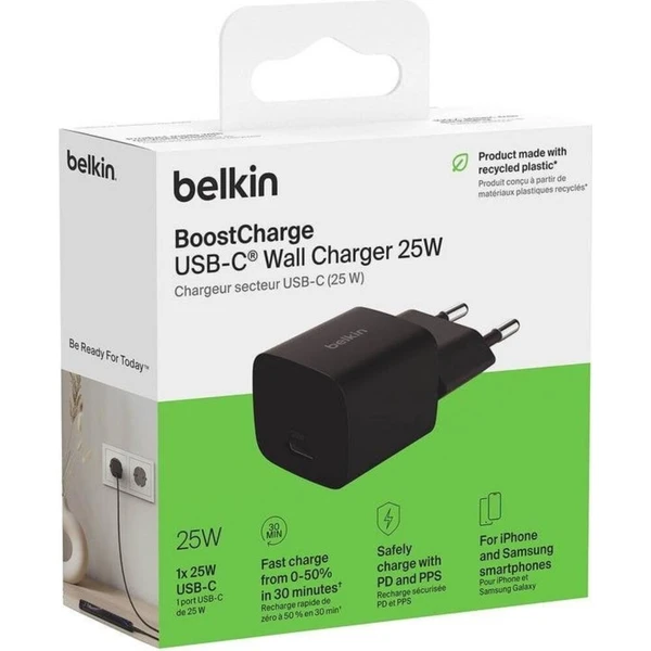 Belkin BOOST CHARGE™ 25W USB-C Power Delivery PPS nabíječka černá - Nabíječky - Obrázek d_182cd58518b04195afc8834cec13fc1f