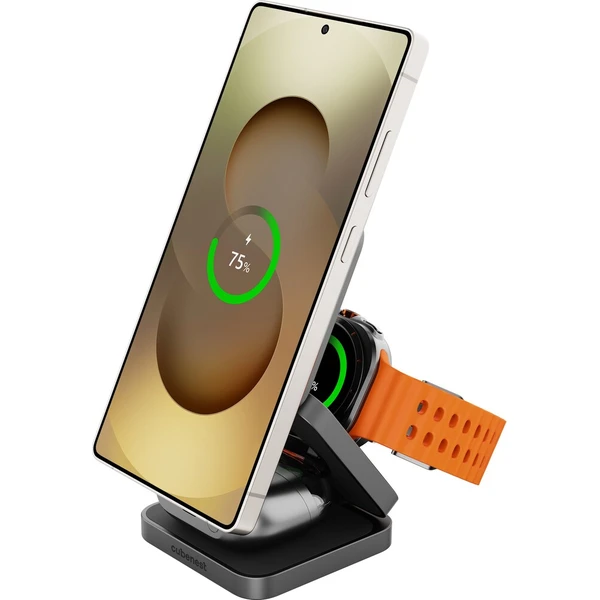 Cubenest SQS312 Fold Pro Qi2 3v1 magnetická nabíječka pro Samsung šedá