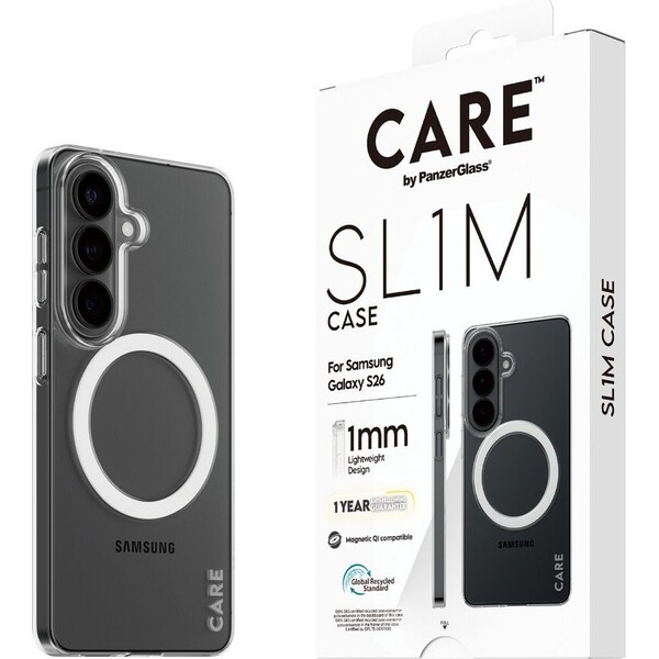 PanzerGlass® CARE SL1M Qi kryt Samsung Galaxy S26 čirý
