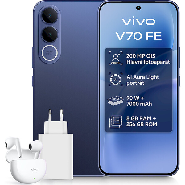 Vivo V70 FE 8/512GB modrý + sada příslušenství