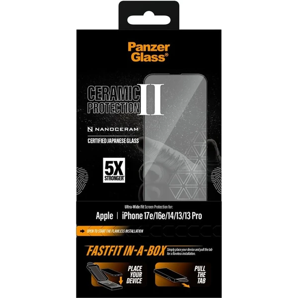 PanzerGlass® Ceramic II sklo Apple iPhone 17e/16e/14/13/13 Pro s bezprašným instalačním boxem - Ochranné folie a skla - Obrázek d_1abffc6ca76e46e1b6faea0c32acb2f1