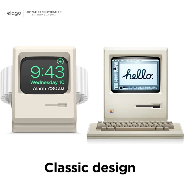 ELAGO WT3 Macintosh stojánek pro Apple Watch Ultra krémový - Stojánky - Obrázek d_1b8e209460ca43a7a7fa6f7bbad0e875