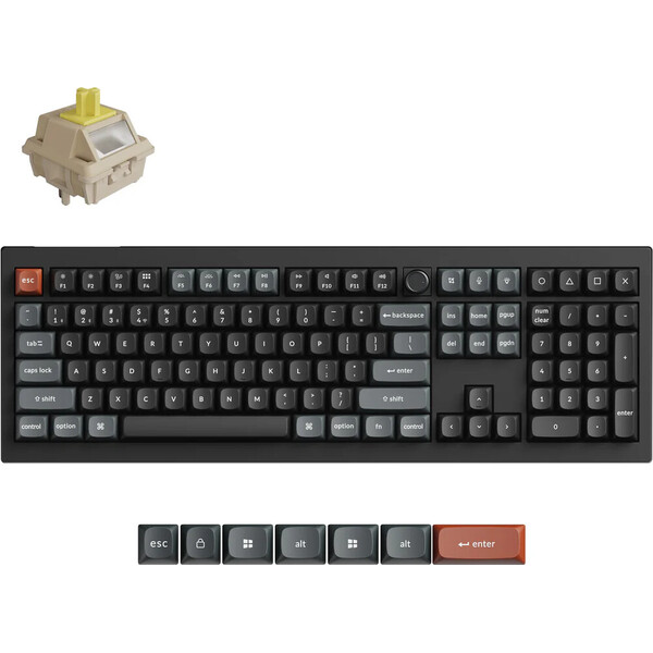 Keychron V6 Ultra 8K Keychron Silk POM Banana (US) černá Černá