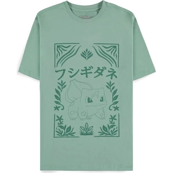 Tričko Pokémon - Green Bulbasaur XL Mátově zelená