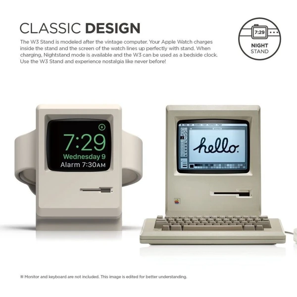 ELAGO W3 Macintosh Night Stand stojánek pro Apple Watch béžový - Stojánky - Obrázek d_211d4f40df614fa2ac454805dcefc724