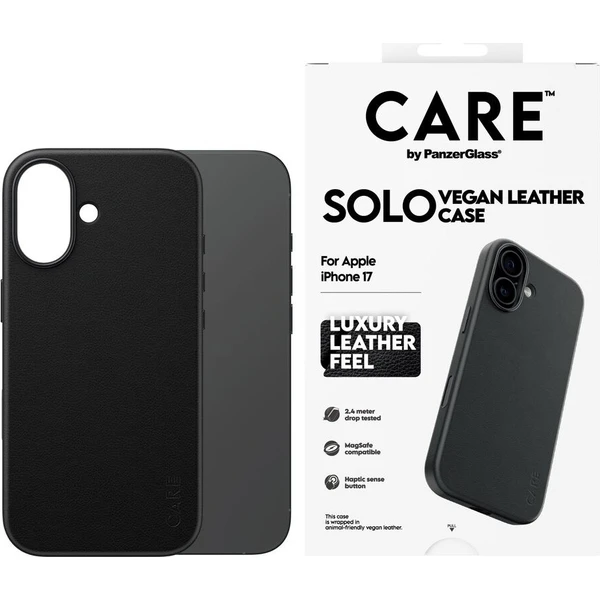 PanzerGlass® CARE SOLO MagSafe kryt z veganské kůže iPhone 17e/16e černý - Pouzdra - Obrázek d_231647276ec04d60975a2f5e587ab17b