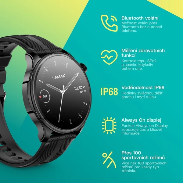 LAMAX Prism AMOLED chytré hodinky černé - Chytré hodinky - Obrázek d_23762ea182e14ec6b4492e617dc1dd2b