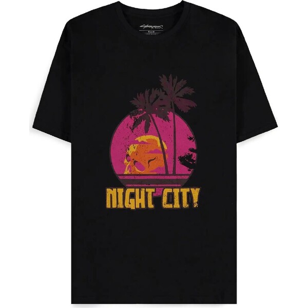 Tričko Cyberpunk 2077 – Welcome to Night City L Černá