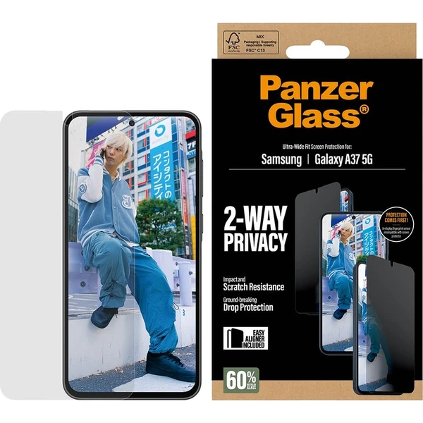 PanzerGlass® Privacy sklo s instalačním rámečkem Samsung Galaxy A37 - Ochranné folie a skla - Obrázek d_24543d8b9c4e44f69f8a363a7473b6c4