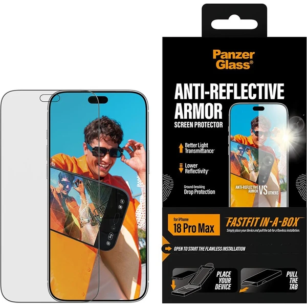 PanzerGlass Anti-Reflective Armor sklo Apple iPhone 18 Pro Max s bezprašným instalačním boxem - Ochranné folie a skla - Obrázek d_246b65267c4842458ebcb8db435a9dab