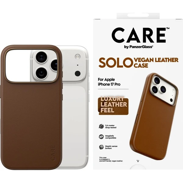 PanzerGlass® CARE SOLO MagSafe kryt z veganské kůže iPhone 17 Pro hnědý - Pouzdra - Obrázek d_2534fcd36818452c8c5da994e26832fa