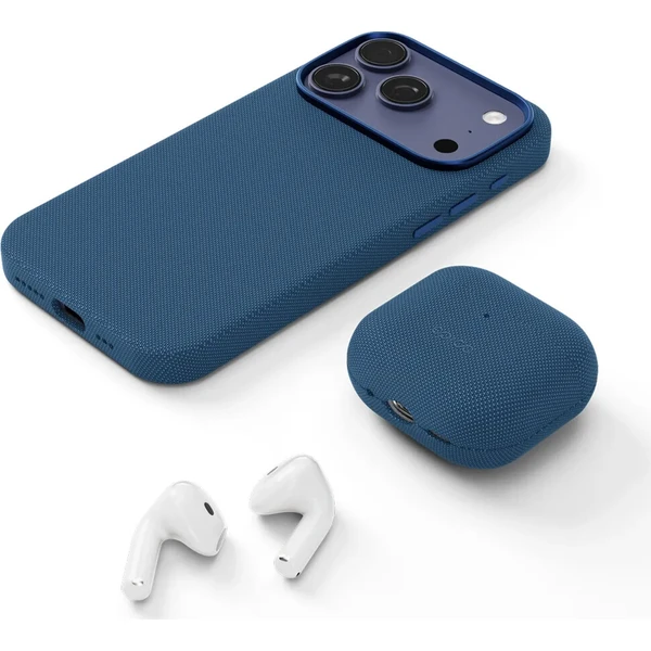 Epico SolidWoven Case pouzdro pro AirPods 4/AirPods 5 modré - Pouzdra - Obrázek d_256b30a7965240bbbd81f74b0a06116f