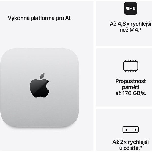 Apple Mac mini / M6 / 16GB / 512GB / stříbrný - Stolní počítače - Obrázek d_268156fa84e84f60ada404bb5c3b6370
