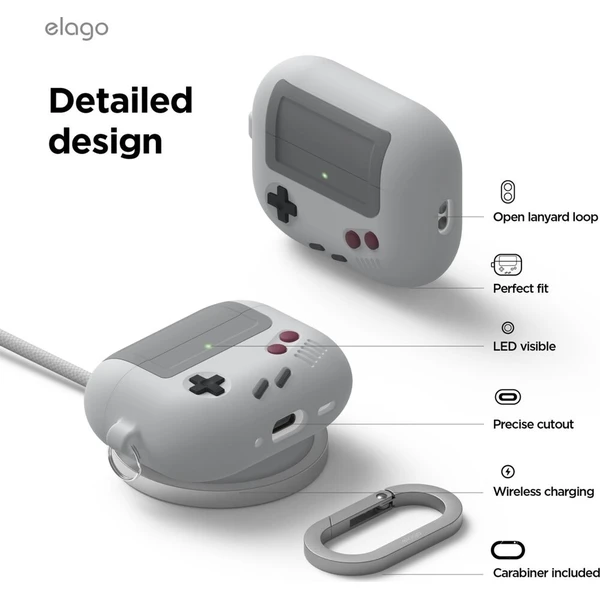 ELAGO AW5 Retro pouzdro Airpods Pro 3 šedé - Pouzdra - Obrázek d_290794a57c774148a614b285edd93aa4
